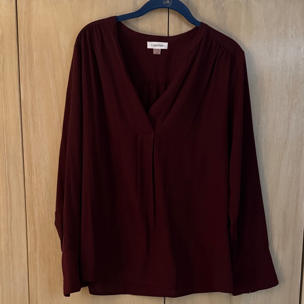 Calvin Klein Deep Red Women's Blouse
